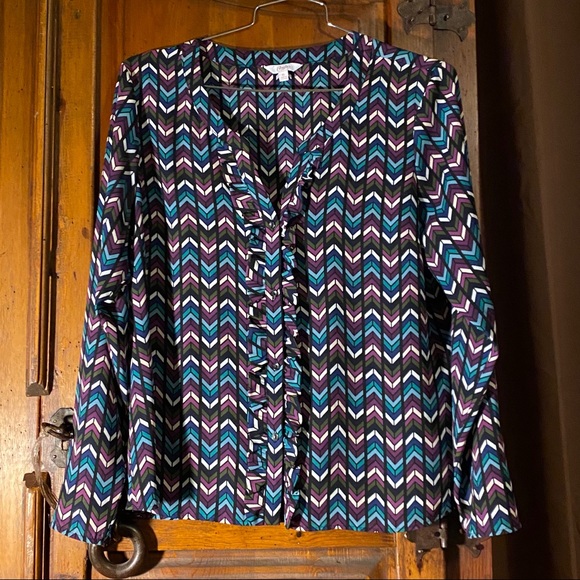 Candie's Tops - XL Candies teal and purple chevron printed top